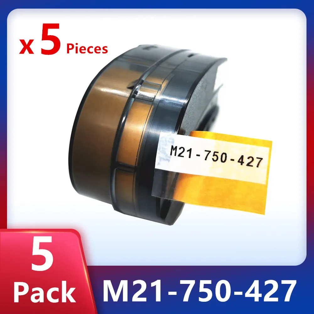 

5 Pack Vinyl Labels Cartridge M21-750-427 Film Ribbon Strick Printer (19.1mm*4.27m) Control Panels,Electrical Panels,Datacom TAG