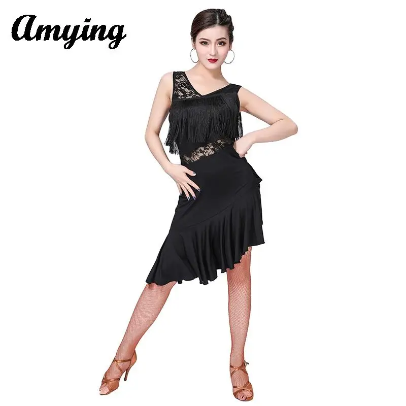 Платье с кисточками для латиноамериканских танцев костюм соревнований одежда