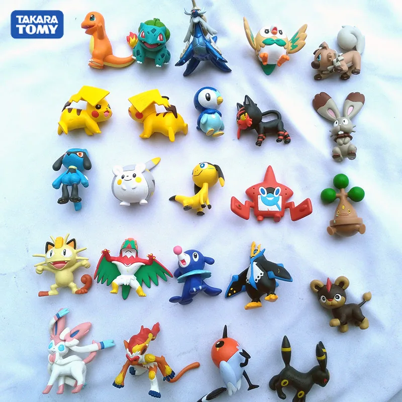 

TOMY Pokemon Mimikyu Bulbasaur Charmander Squirtle Pikachu Shaymin Ditto Doll Gifts Toy Model Anime Figures Collect Ornaments