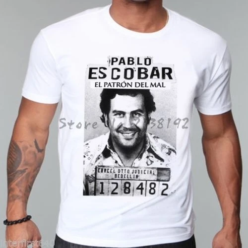 gangster Pablo escobar t shirt weed mafia scareface Luciano Capon men T-shirt Cotton luxury brand tee