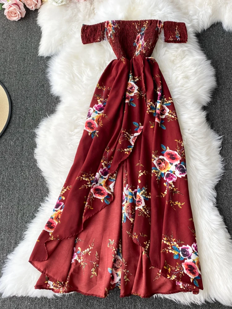 

Женское платье с вырезом лодочкой, открытыми плечами и рукавами-фонариками