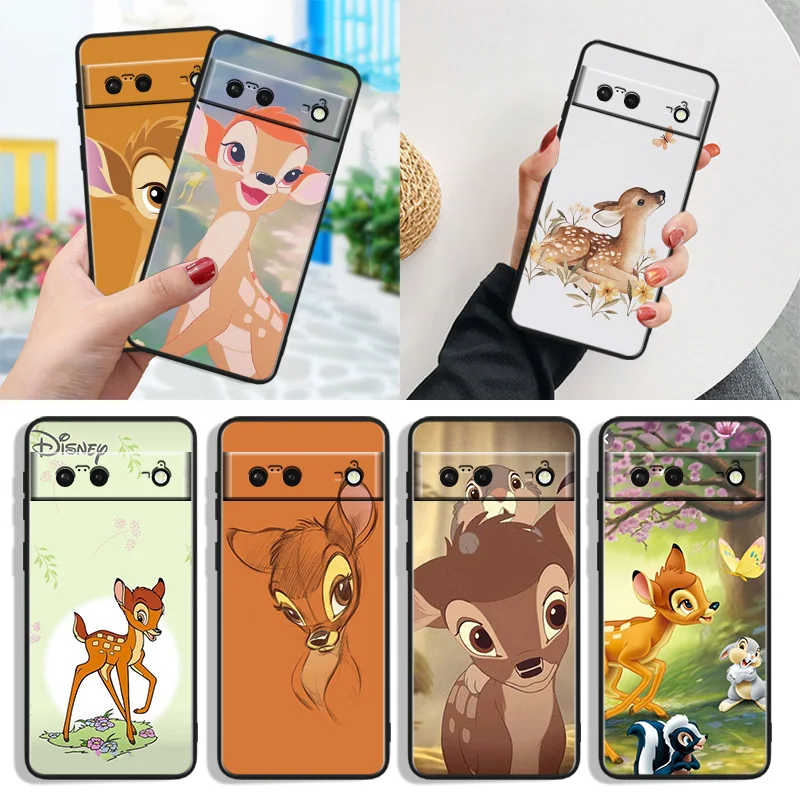 

Cute bambi Shockproof Cover for Google Pixel 7 6a 6 Pro 5 4 4A XL 5G Black Phone Case Shell Soft Fundas Capa