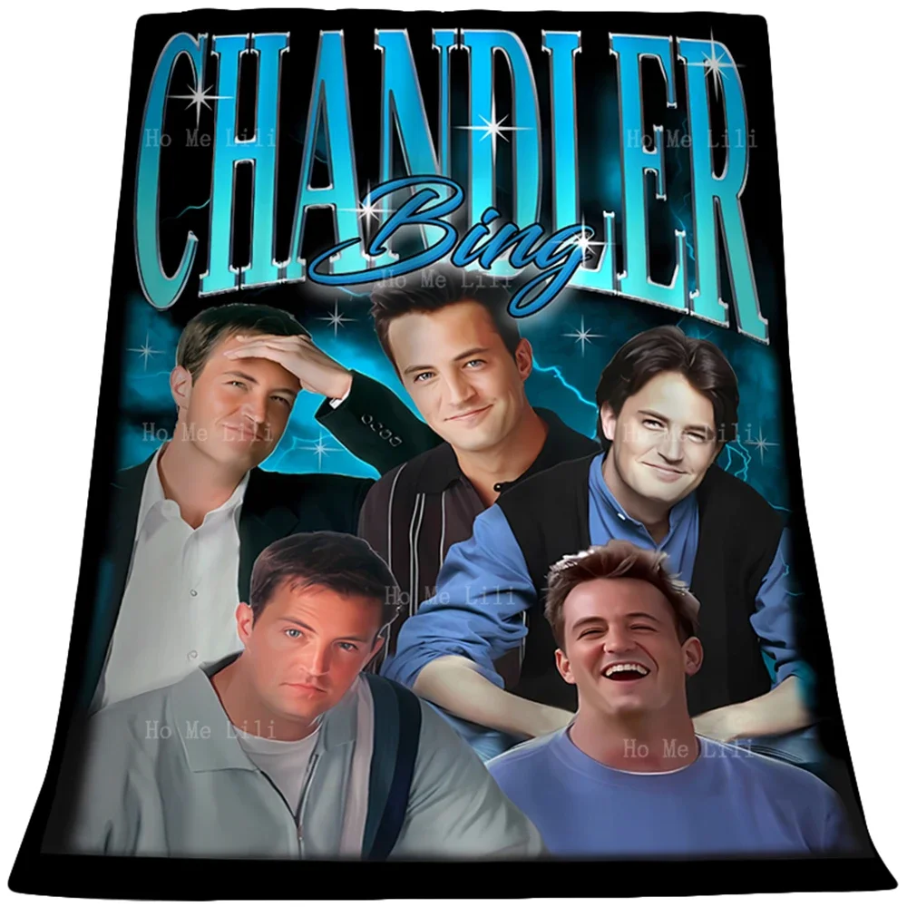 Ретро Чандлер Bing винтажный Мэтью Перри постер фланелевое одеяло для кушетки