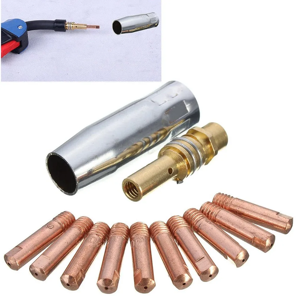 

24PCS MB15&M6 MIG Welding Kit 0.6/0.8/1mm Contact Tips Shroud Nozzle Holder Spares 14AK 15AK Torches For Clarke SIP Welding Equi