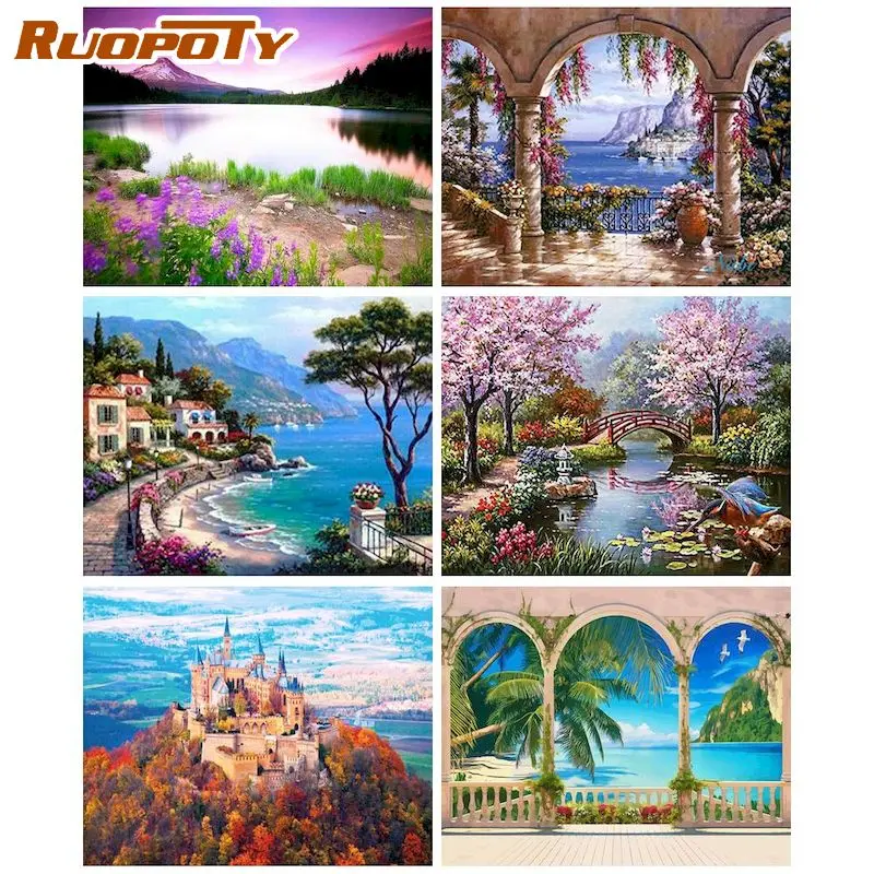 

RUOPOTY 5d DIY Diamond Painting Forest House Diamond Embroidery Mosaic Child Room Mosaic Cross Stitch Kits Decoration For Home