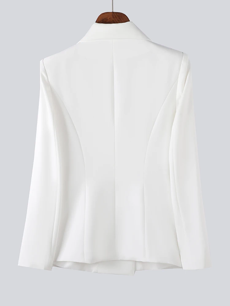 White Orange Black Coffee Ladies Blazer Women Female Double Breasted Full Sleeve Business Work Wear Formal Jacket blazer women