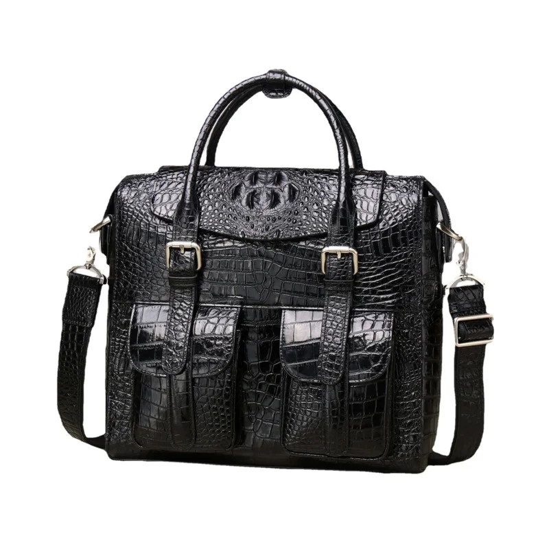 Men's Luxury Cowhide Business Briefcase High Quality Fashion Single Shoulder Crossbody Bag Large Capacity Trend Laptop Handbag