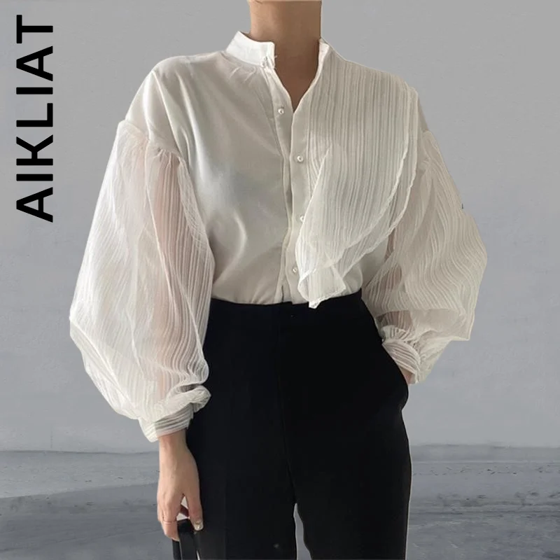 

Aikliat Fashion Women Shirt Retro Chic Sexy Tops Women New Simple Ladies Women Tops And Blouses Casual Top Womens Elegant Blusas