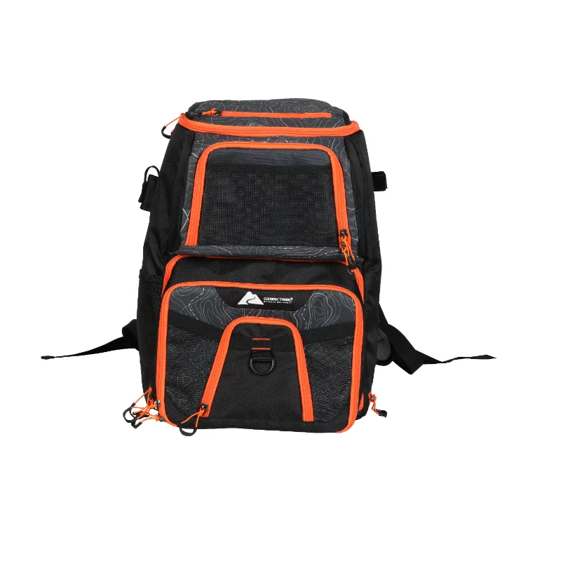 Ozark Trail Elite Fishing Tackle Backpack with Bait Cooler, Black