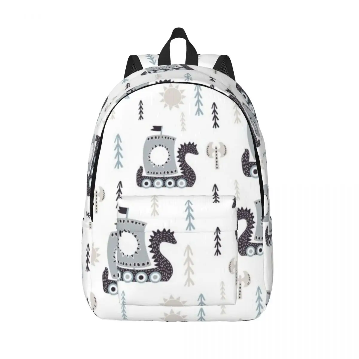 

Laptop Backpack Unique Scandinavian Viking Ships School Bag Durable Student Backpack Boy Girl Travel Bag