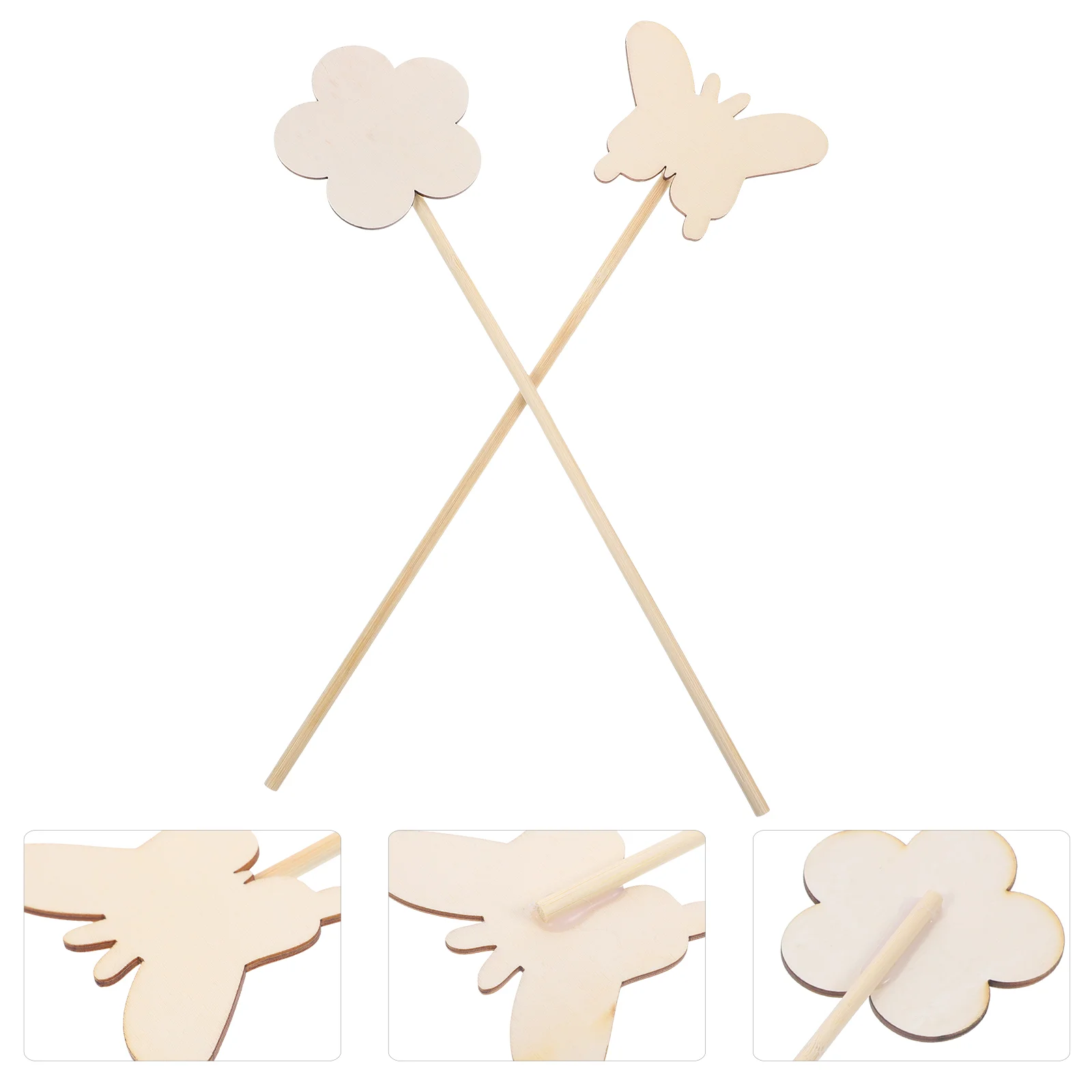 

6 Pcs Early Education Supplies Wooden Wand Handmade Wizard Coloring Graffiti