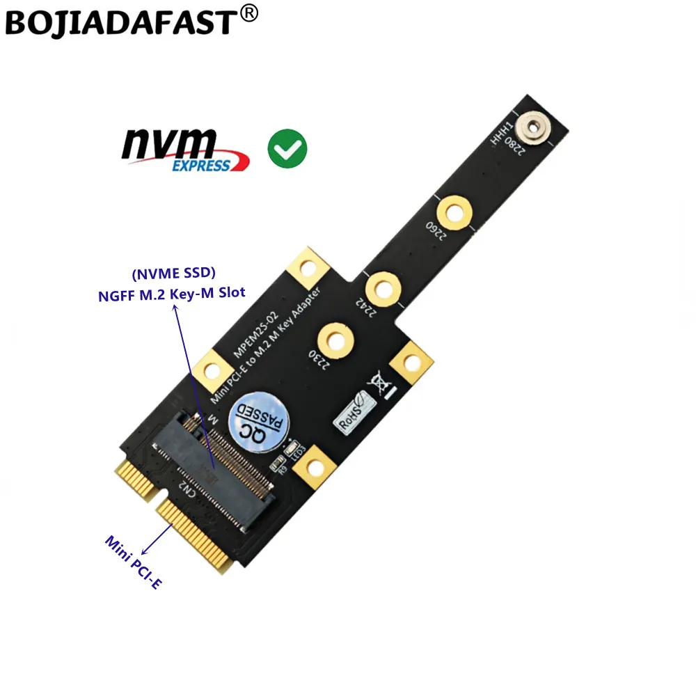 Интерфейс Mini PCI-E MPCIe для NGFF M.2 Key-M 2230 2242 2260 2280 M2 NVME SSD-адаптер-конвертер