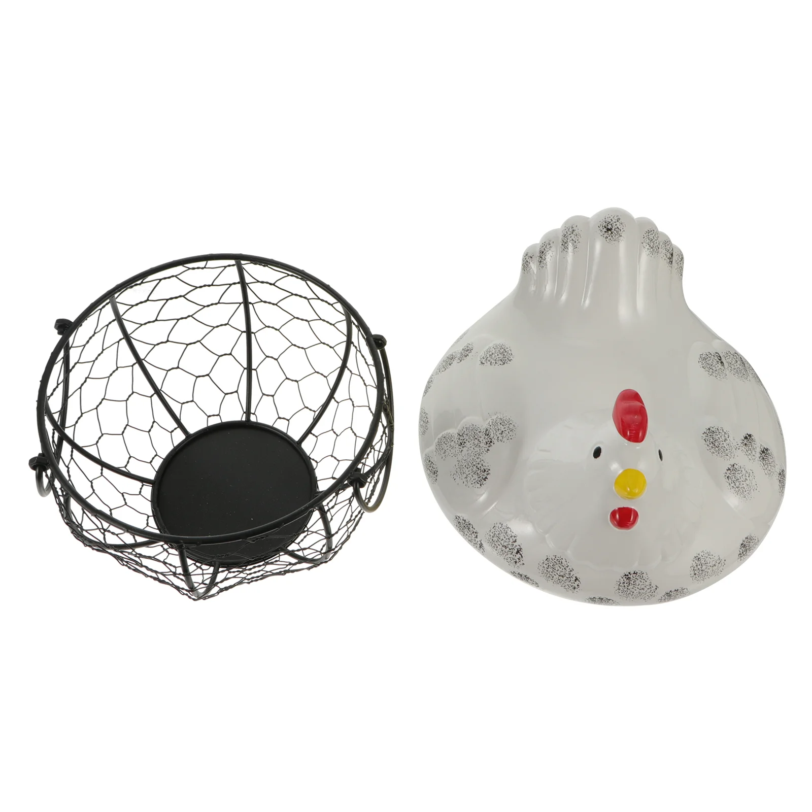 

Egg Basket Wire Chicken Storage Holder Metal Fruit Iron Baskets Hen Organizer Shaped Snack Container Countertop Vegetable Stand