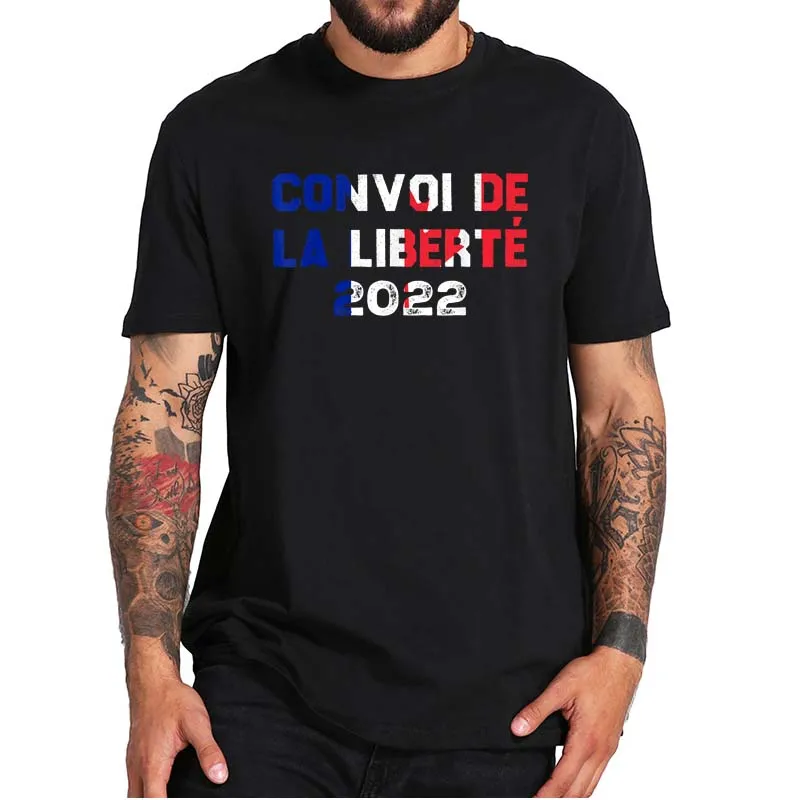 

Convoi De La Liberté 2022 T-Shirt Funny France Freedom Convoy Vintage Men's T Shirt Casual 100% Cotton Soft Premium Tee EU Size