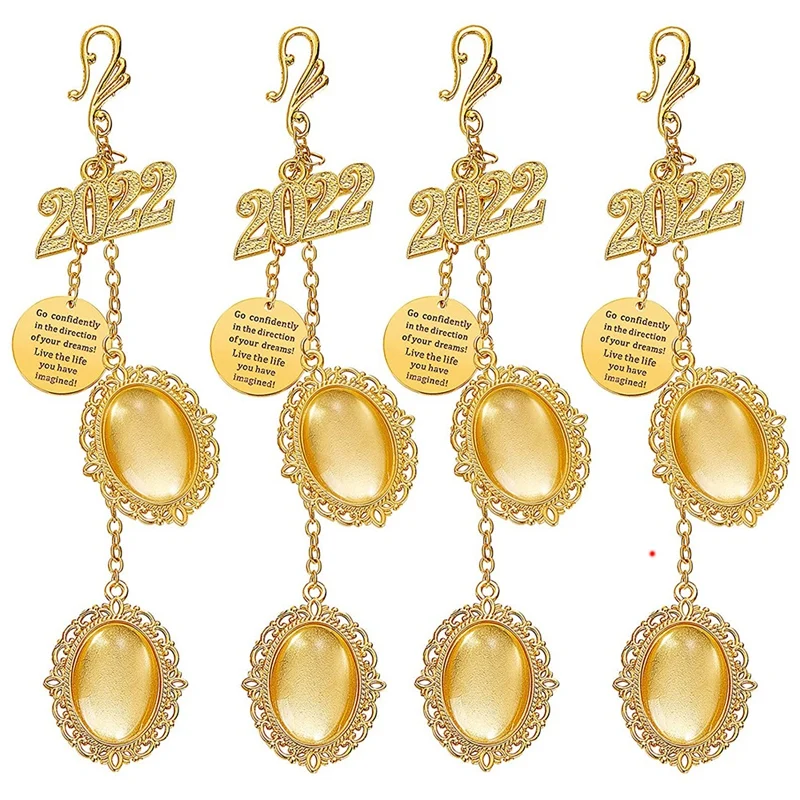4 Pcs Graduation Cap Memorial Photo Chain 2022 Graduation Cap Charm Decor DIY Graduate Memorial Photo Pendant Charms