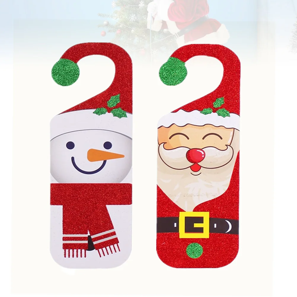 

Door Christmas Knob Party Decoration Ornament Santa Ornaments Hanger Hanging Decor Sign Pendant Handle Wall Doorknob Hangers