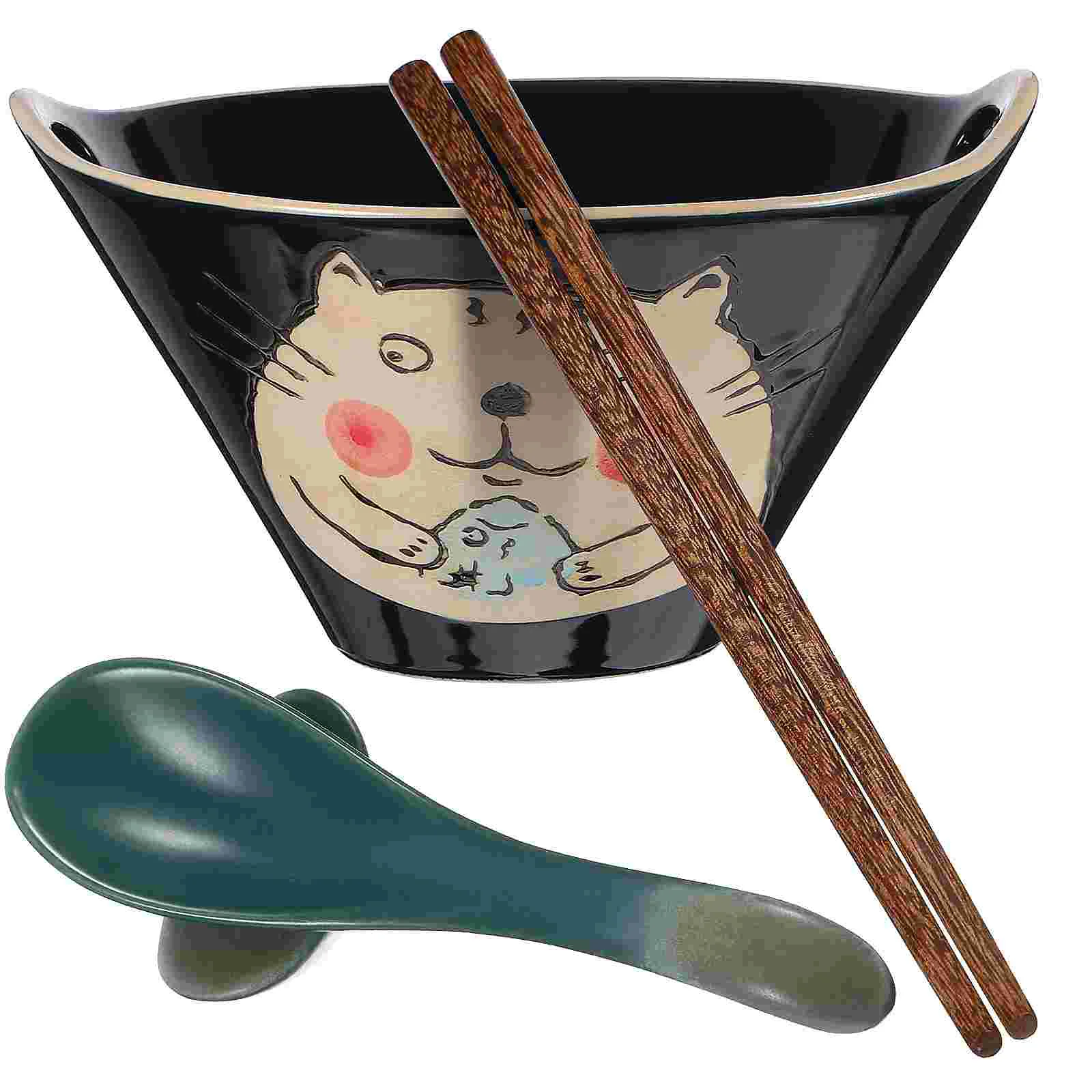 

Ceramic Ramen Bowl Set Porcelain Noodle Bowl With Chopsticks Spoon Chopsticks Holder Pho Bowl Soup Bowl Large Noodle Bowls