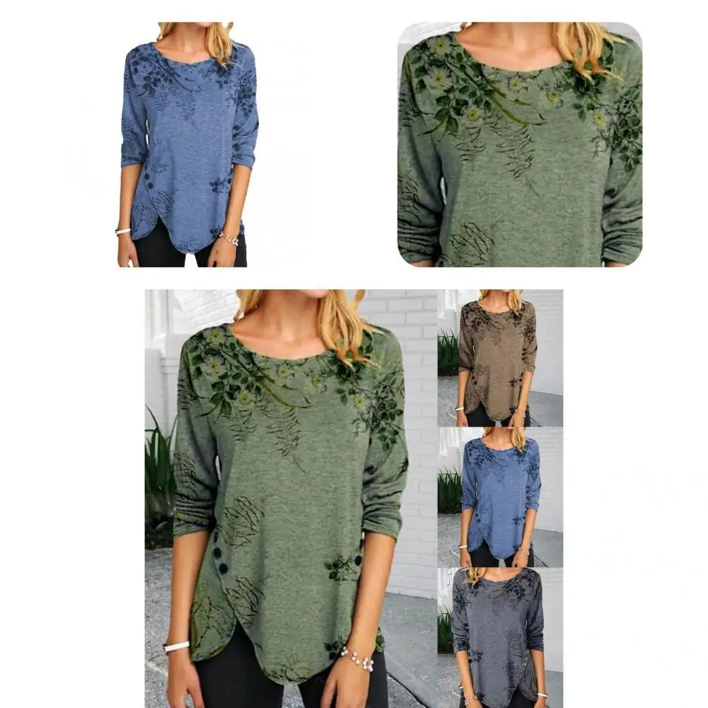 

Tops Soft Lightweight Round Neck All Match Women Tops Pullover for Travel