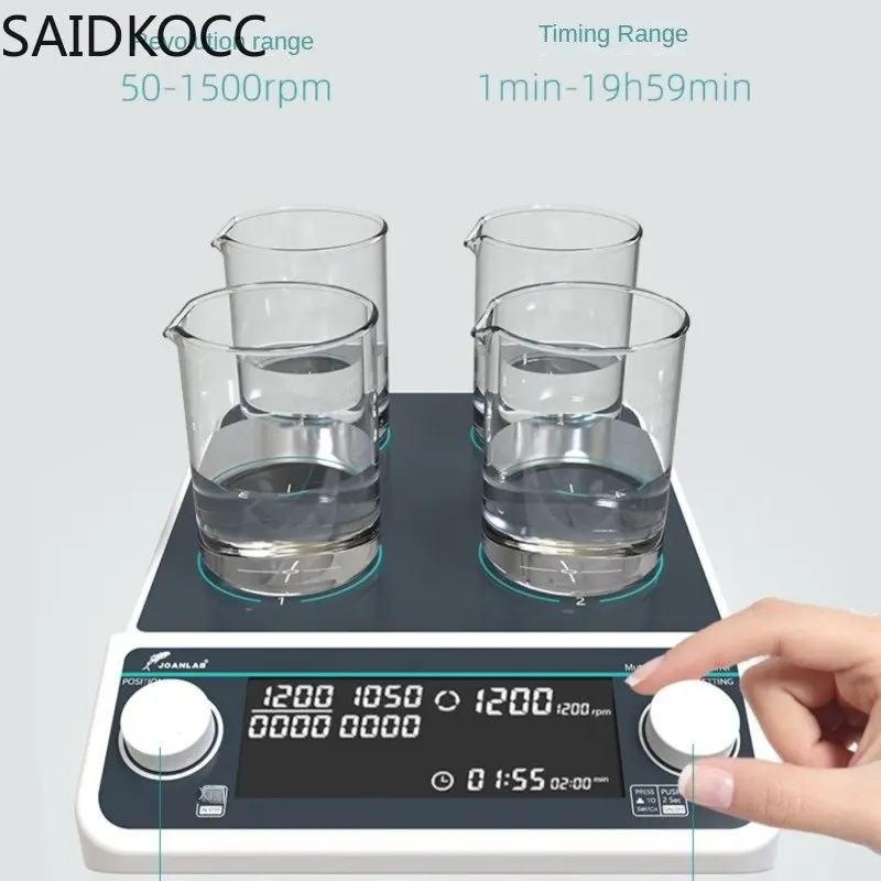

MMS4pro Multi-Position Magnetic Stirrer 1500rpm 4*500ml Electric Magnetic Stirrer Laboratory LCD Digital Display Magnetic Mixer