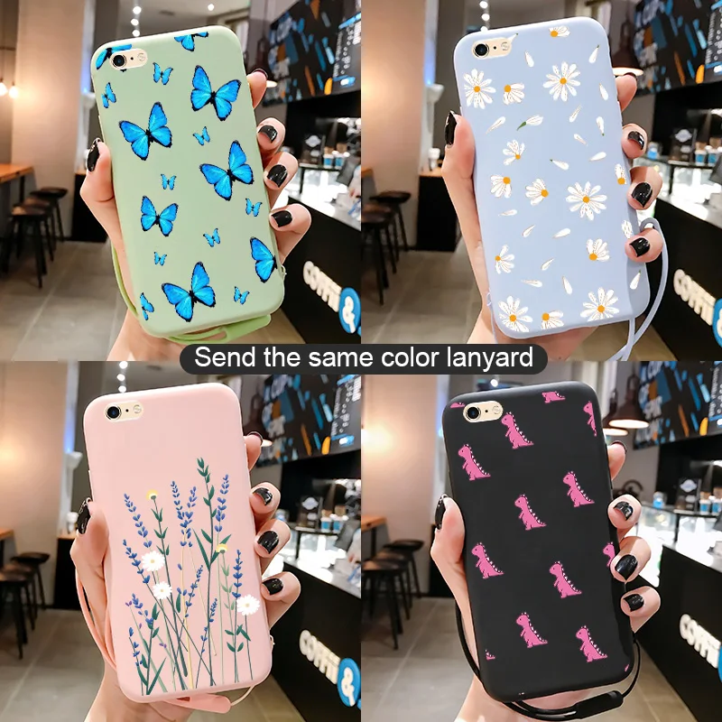 

With Lanyard Phone Case For Iphone 4 5 5s se 6 6s 7 8 X Xs Max XR 11 Pro Max Shell Soft Silicone dge Anti-Lost Lanyard