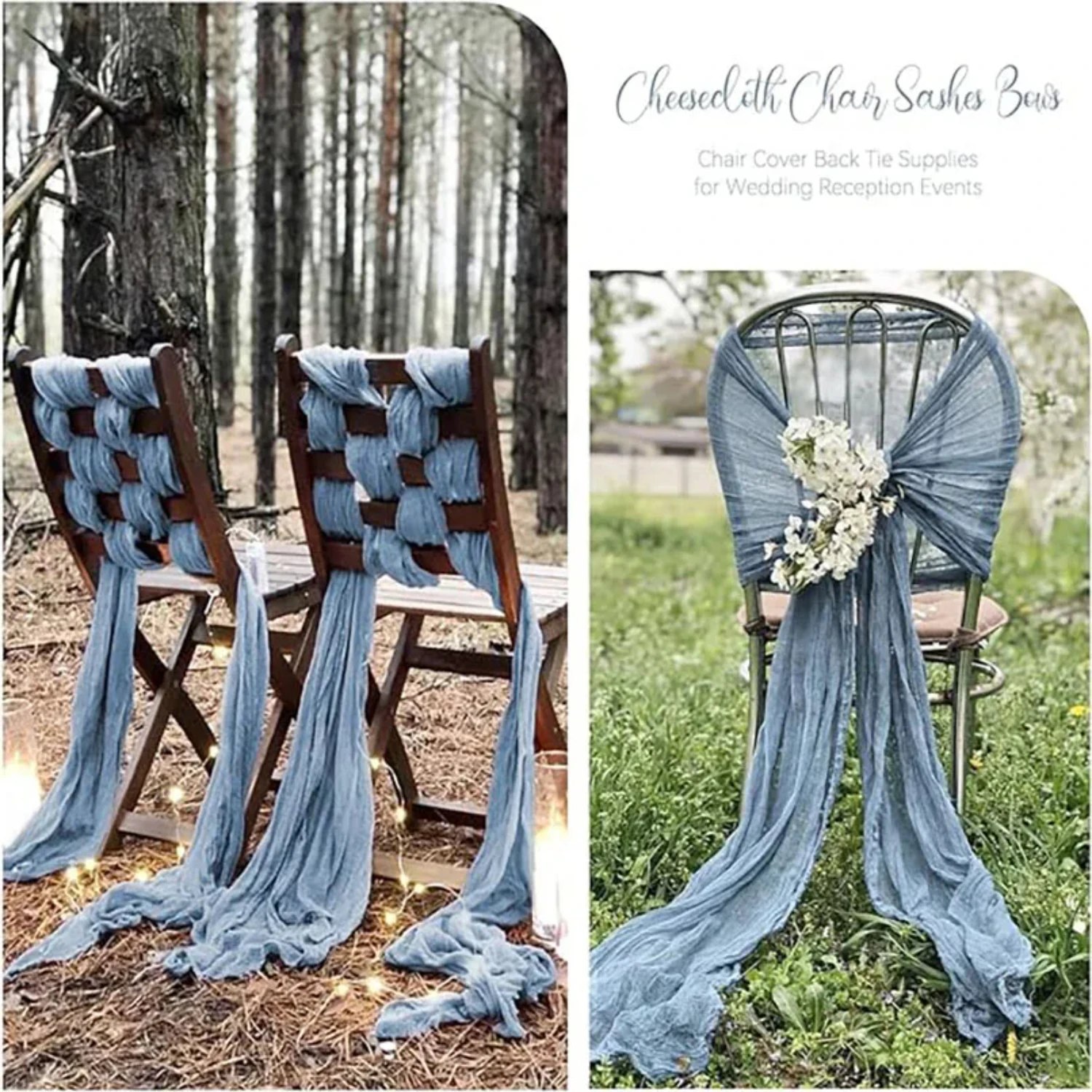 20 шт. пояса для стула марлевая ткань деревенский стул декоративные банты дизайн