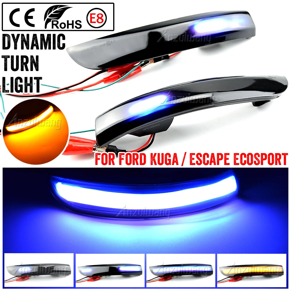 

Flowing Water Blinker Light Bicolor LED Dynamic Turn Signal Blinker Light For Ford Kuga Escape EcoSport 2013 2014 2015-2018