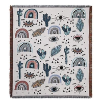 cactus woven blanket diamond eyes throw tapestry with tassels for chair recliner furniture sofa cover bohemia manta decorativa
