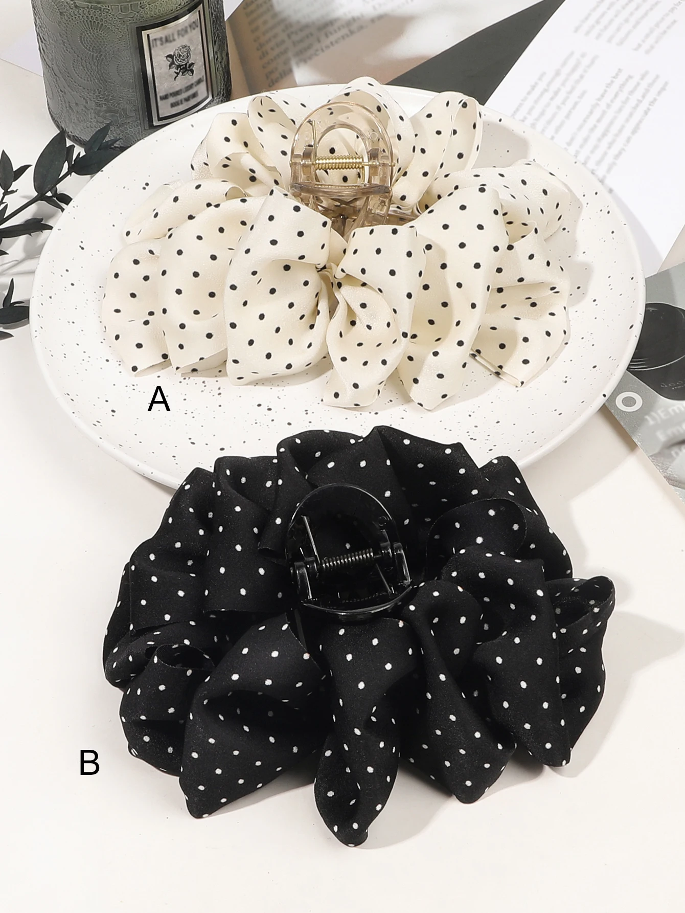 Большая Плиссированная Пластиковая Заколка Для Волос Женская Французский