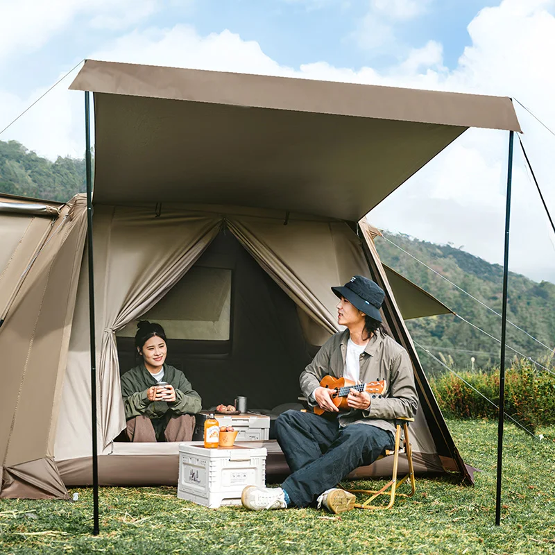 Фото Палатка Naturehike Village 6.0 Deluxe 2.0 автоматическая, 3-4 местная, с одной комнатой и тамбуром, для семейного кемпинга, водонепроницаемая, для активного отдыха №5
