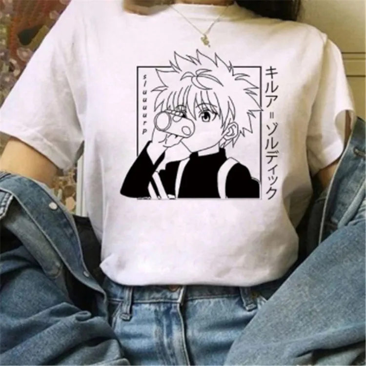 Женская футболка топы Kawaii Hunter X с изображением охотника Killua Zoldyck новинка 2022