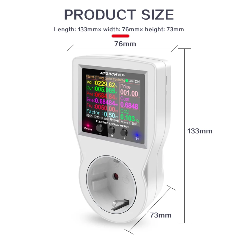 220V AC EU Socket Outlet Plug Power Digital Wattmeter Meter Electricity consumption Energy Meter Power watt Wattage For APP