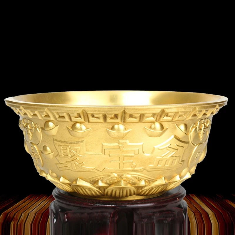 

Copper Decorative Bowls for Home Decoration Fortune Lotus Cornucopia Feng Shui Furnishing Articles Auspicious Offering Bowl Gift