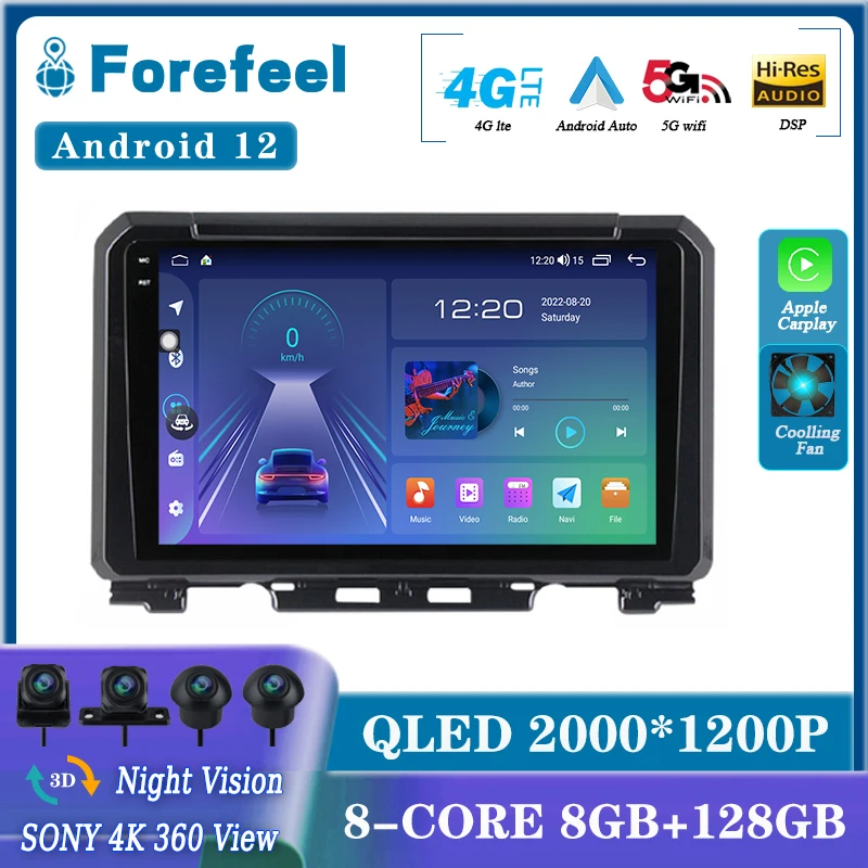 

Android 12 для SUZUKI Jimny 2018-2020 мультимедийная навигация GPS Carplay видео Авторадио плеер Автомобильный стерео монитор сенсорный экран