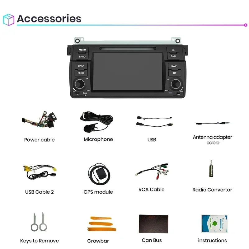 Lelv 2Din 7 Android 13 Navi радио для BMW 3 E46 автомобильная стерео мультимедиа 318320325330335 M3 1998-2005 CarPlay аудиоплеер GPS (art.: 3920d1bf4fa94) - 3920d1bf4fa94
