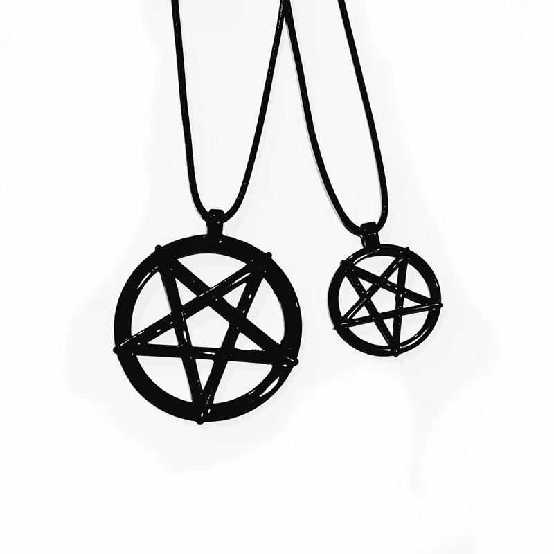 

Inverted Pentagram Necklace Black Pendant Witch Wiccan Choker Goth Emo Grunge Alternative Unholy Gothic Satan Satanic Occult