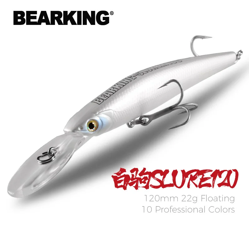 BEARKING Minnow Fishing Lure 12cm22g 3D Eyes Artificial Bait Crankbait Wobbler Hard Bait Bass Perch Carp Fishing Tackle SwimBait