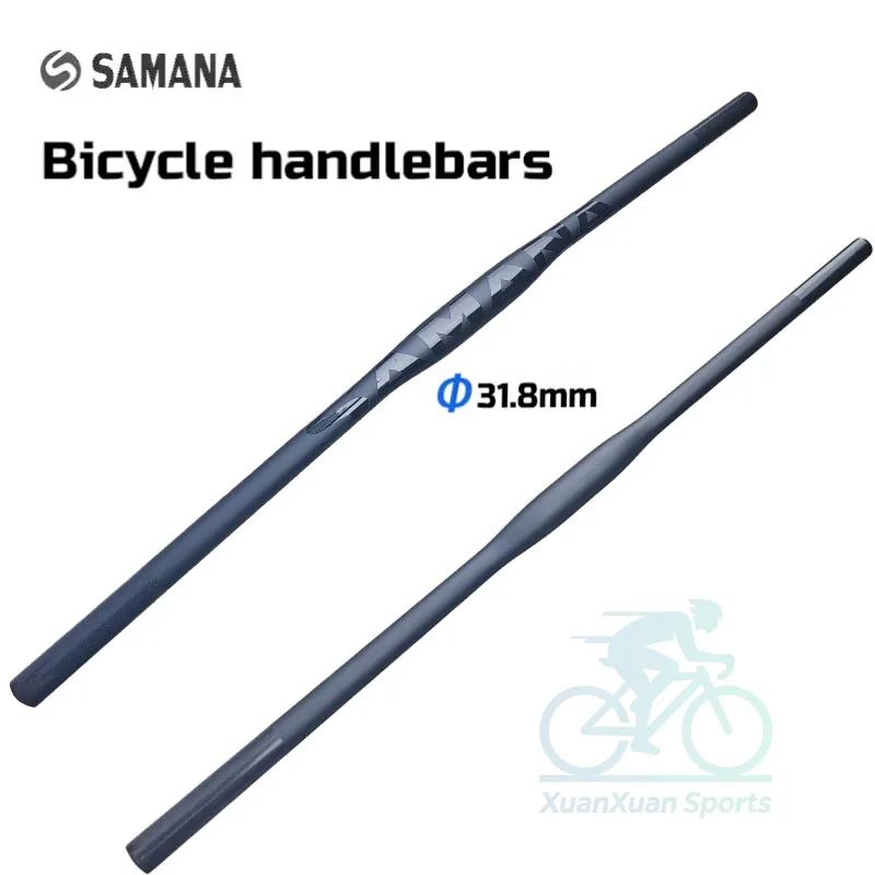 Фото Руль для горного велосипеда SAMANA T800 из карбонового волокна 9 °   Руль Backsweep с вылетом 0 мм, крепление 31,8 мм, ультралегкий, плоский, 600-800 мм, матовое покрытие UD №2