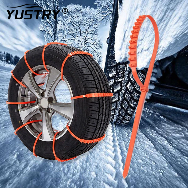 

10Pcs Car Anti-skid Chain Tyre Ties Auto Wheel Plastic Chains Multifunctional Snow And Mud Escape Special Anti-slip Tyre Chain