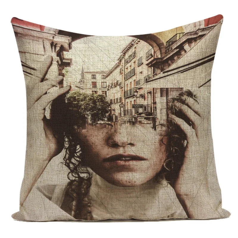 Модные абстрактные декоративные подушки в стиле ретро