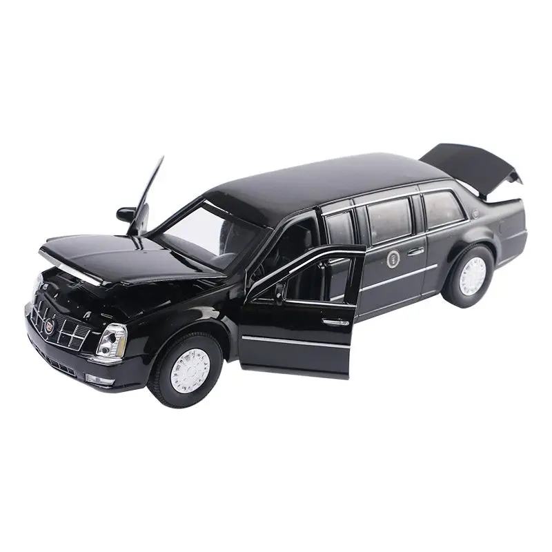 

Модель автомобиля металлическая литая Cadillac DTS в масштабе 1:32, версия со светильник и звуком, коллекция игрушек, подарок на Рождество, украшен...