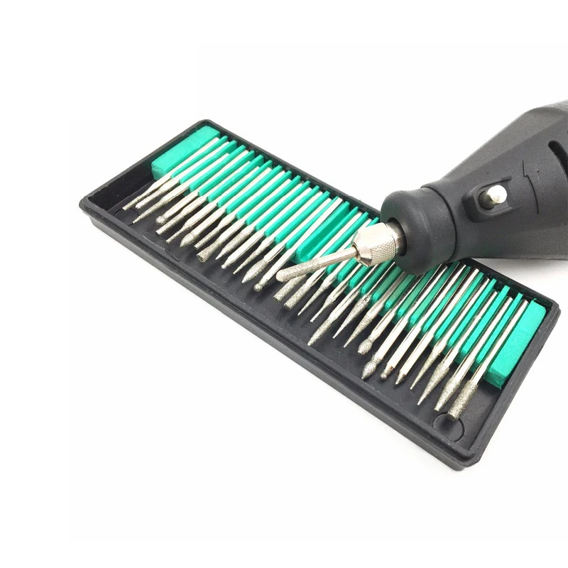 

Mini Diamond Bit 3mm Shank Emery Jade Carving Abrasive Wood Stone For Dremel Power Tool Accessories
