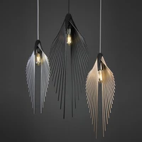 retro iron birds wing pendant lights soft decoration model room wrought iron bird wing hanging wire bedroom war wable lamp
