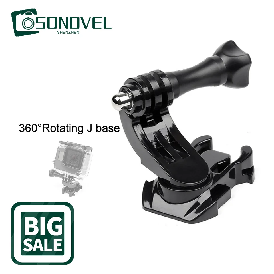 

Turntable J Hook Buckle Mount Base for GoPro HERO 9 8 7 6 5 Session SJCAM SJ4000 Xiaomi Yi 4K H9r Chest Strap Go Pro Accessories