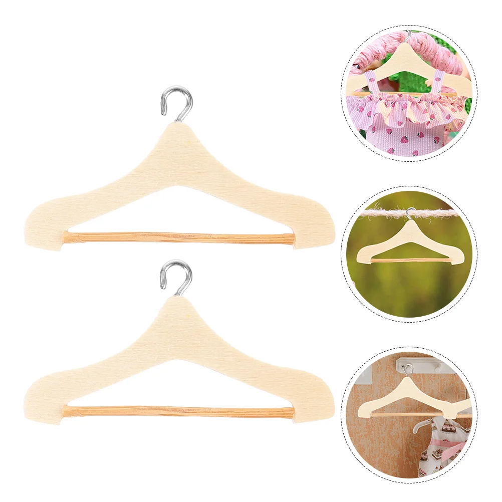 

15 Pcs Mini Simulation Hanger Clothes Hangers Rack Dress Hanging Racks Simulated Miniature Ornaments Baby