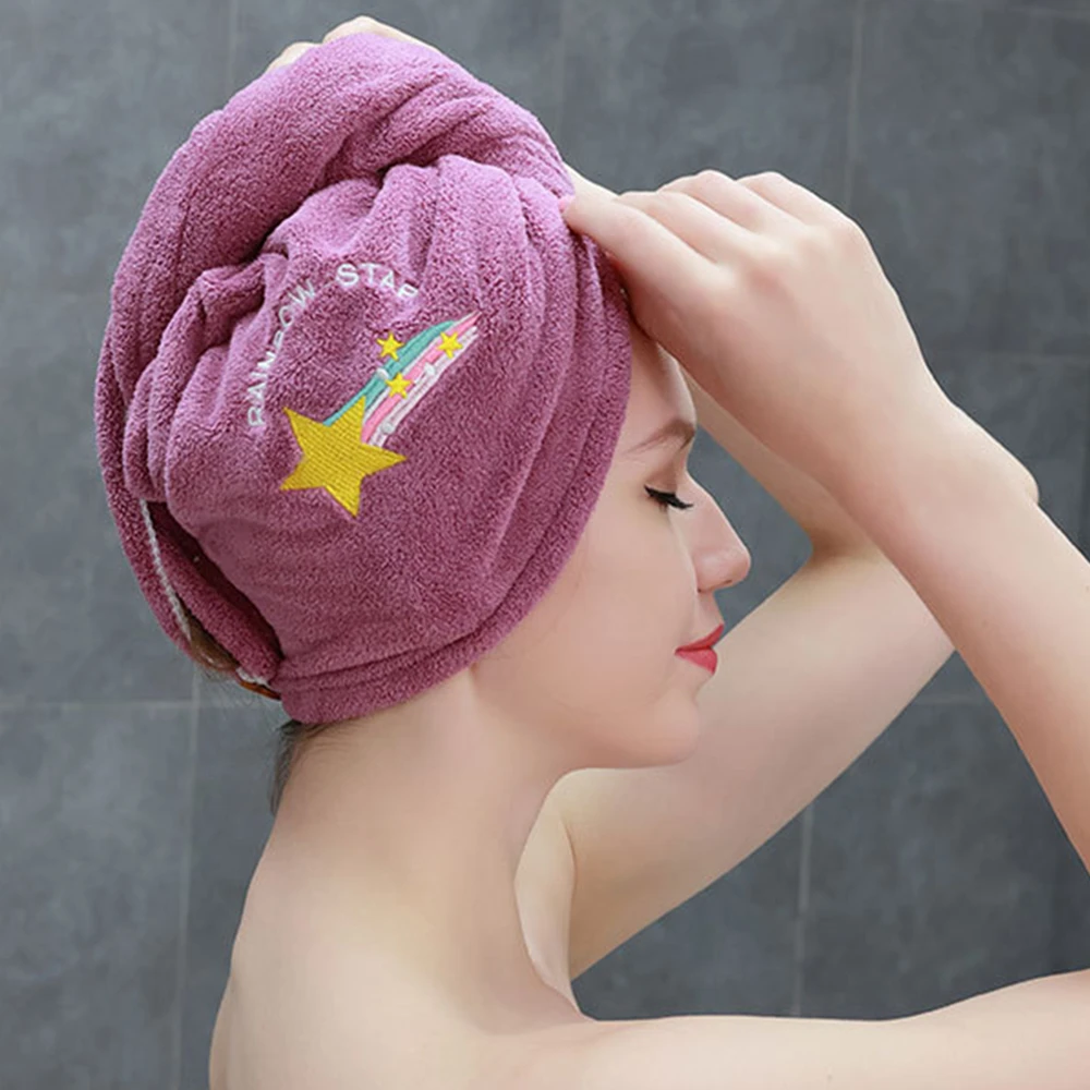 

1pc Hair Dryer Hat Quick Dry Hair Bandana Meteor Embroidery
