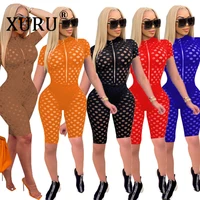 xuru european and american spring womens jumpsuit new sexy hollow perspective slim jumpsuitrompersplaysuits