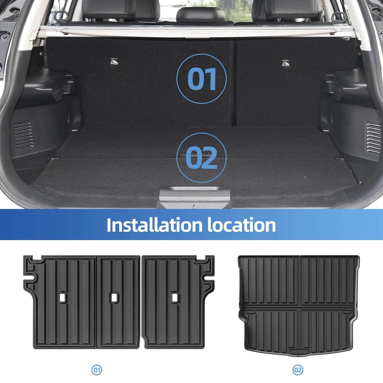 Для Nissan Rogue 2021-2025 TPE 3D автомобильные коврики аксессуары для багажника черные (не