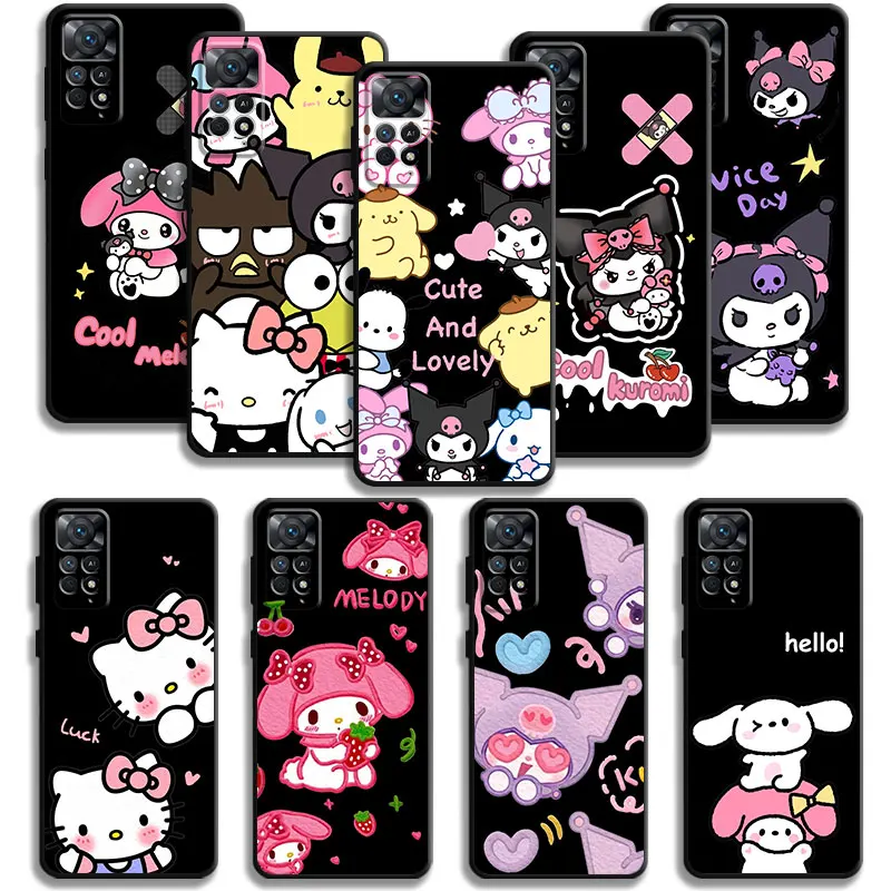 Phone Case For Xiaomi Redmi Note 11T 11S 11 10 8 Pro 9 9S 9T 8T for Mi 10 8 9A 9C 10C K40 K50 Hello Kitty Kuromi Cute And Lovely