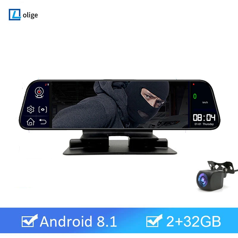 Автомобильный видеорегистратор, 10 дюймов, 4G, ADAS, 1080P, камера для зеркала заднего вида, дистанционный монитор, GPS, BT, ОЗУ 2 Гб, ПЗУ 32 Гб