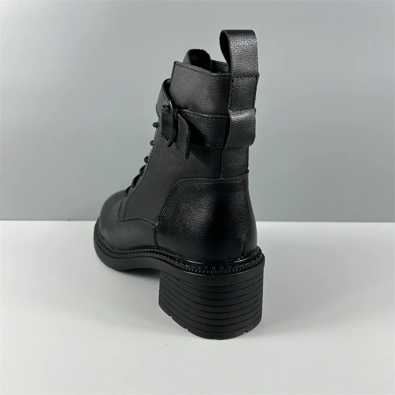 Ботинки женские новинка 2024 женская обувь зимняя кожаные ботильоны зимние